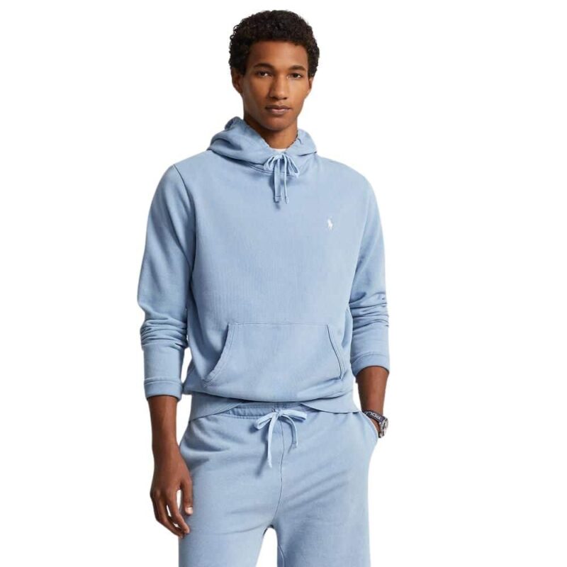 sweat à capuche ralph lauren en coton bouclé blue chez sport aventure à Orange