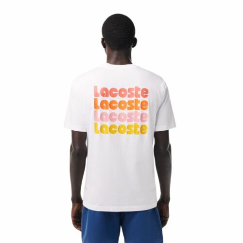 LACOSTE T-shirt imprimé dégradé blanc