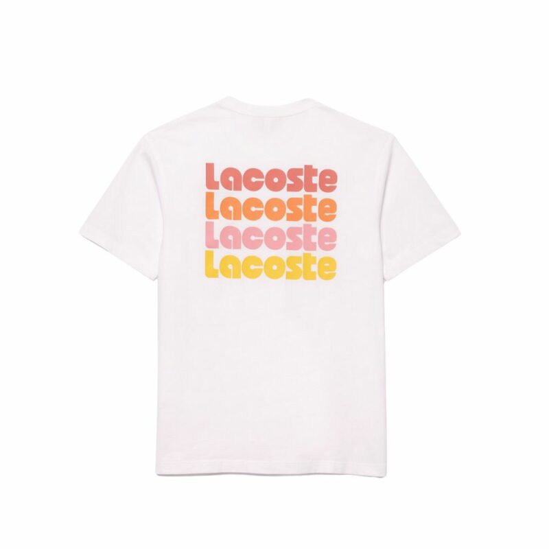 Lacoste t-shirt blanc avec logo dégradé