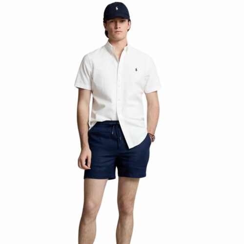 RALPH LAUREN short en lin marine