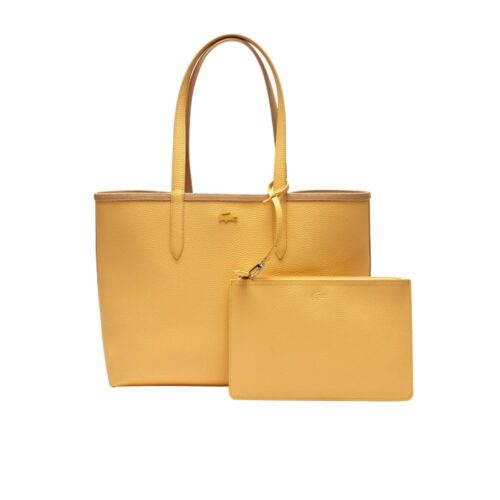 LACOSTE Sac cabas Anna réversible jaune beige