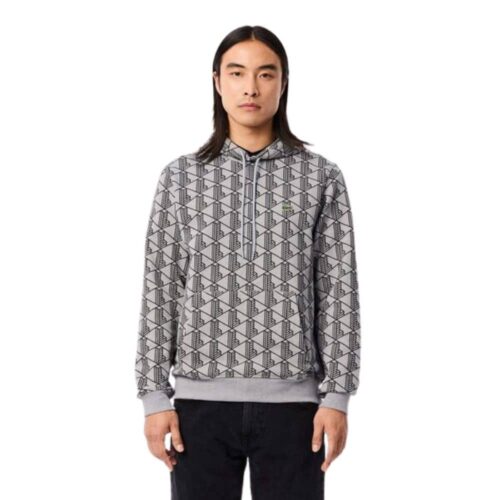 LACOSTE Sweatshirt capuche monogramme gris