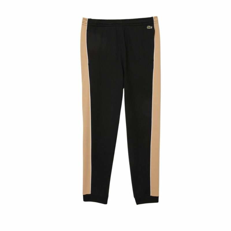 lacoste pantalon de sport en coton noir beige