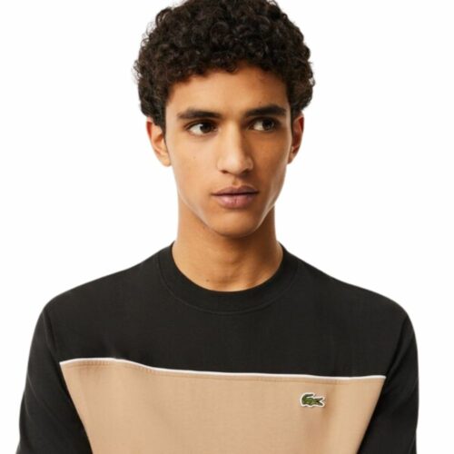 LACOSTE T-shirt color-block noir