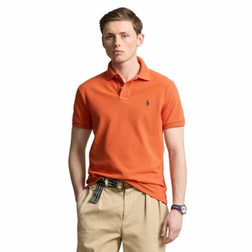 RALPH LAUREN Polo slim orange brûlé