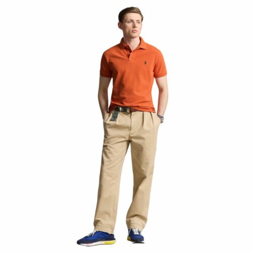 RALPH LAUREN Polo slim orange brûlé