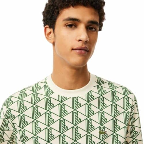 LACOSTE T-shirt coton monogramme vert