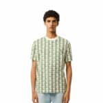 LACOSTE T-shirt coton monogramme vert