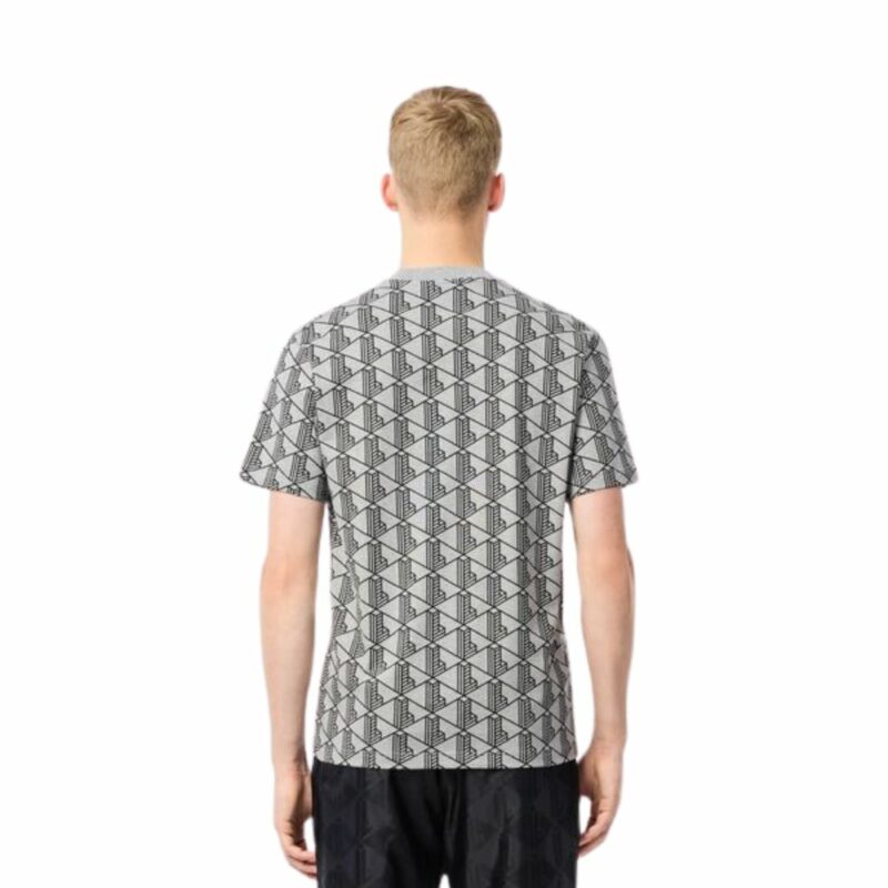 Lacoste t-shirt monogramme gris pour homme