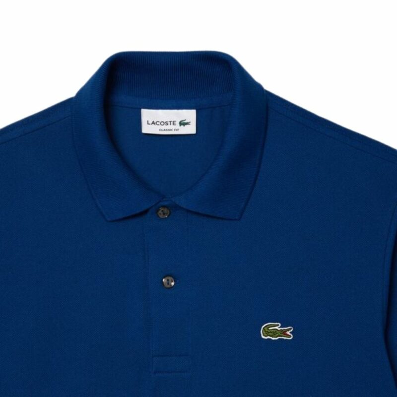 polo lacoste manches longues bleu