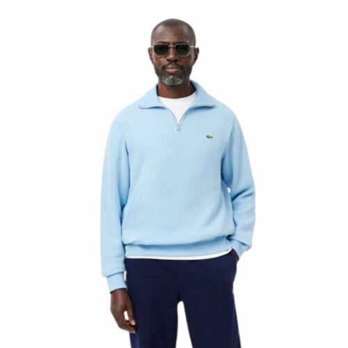 LACOSTE Sweatshirt demi-zip ciel interlock