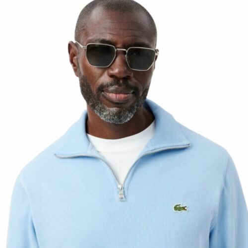 LACOSTE Sweatshirt demi-zip ciel interlock