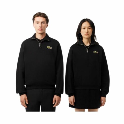 LACOSTE Sweatshirt col zippé noir