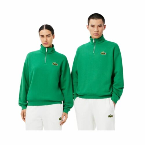 LACOSTE Sweatshirt col zippé vert