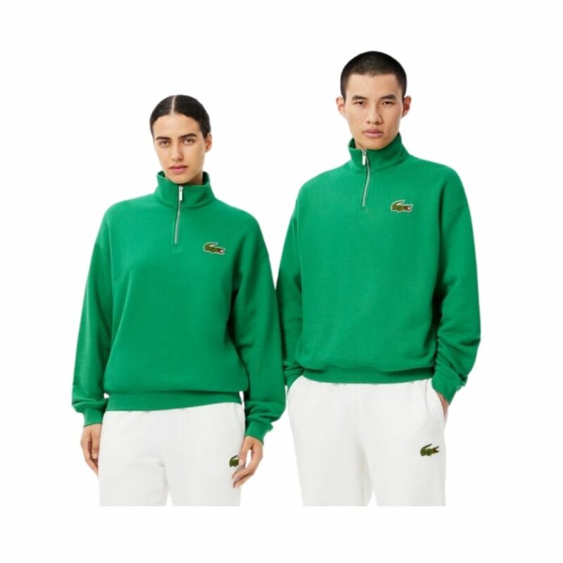 sweatshirt Lacoste mixte col montant zippé vert chez Sport Aventure à Orange