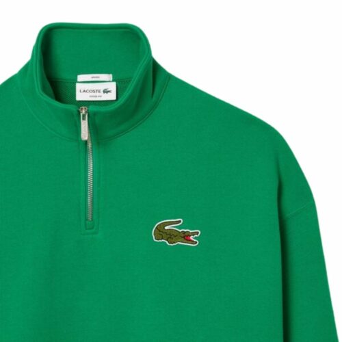 LACOSTE Sweatshirt col zippé vert