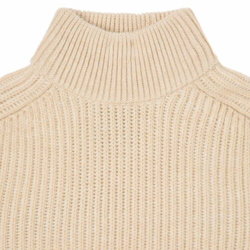 EDWIN Pull Roni beige col montant