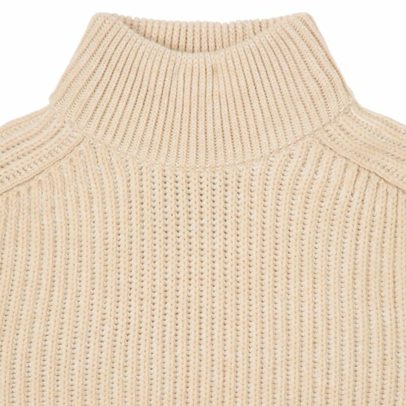 pull en laine edwin roni beige col montant