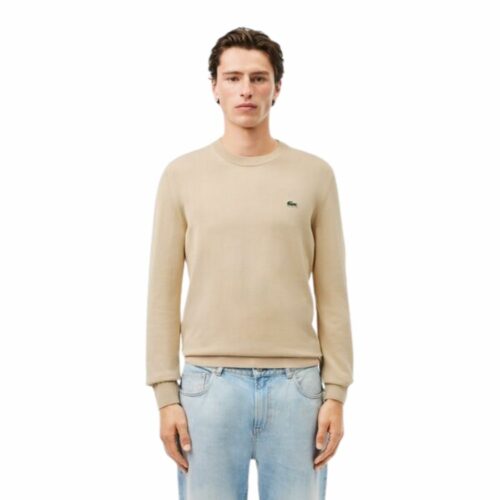 LACOSTE Pull coton bio beige