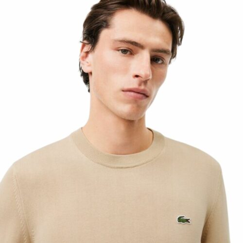 LACOSTE Pull coton bio beige