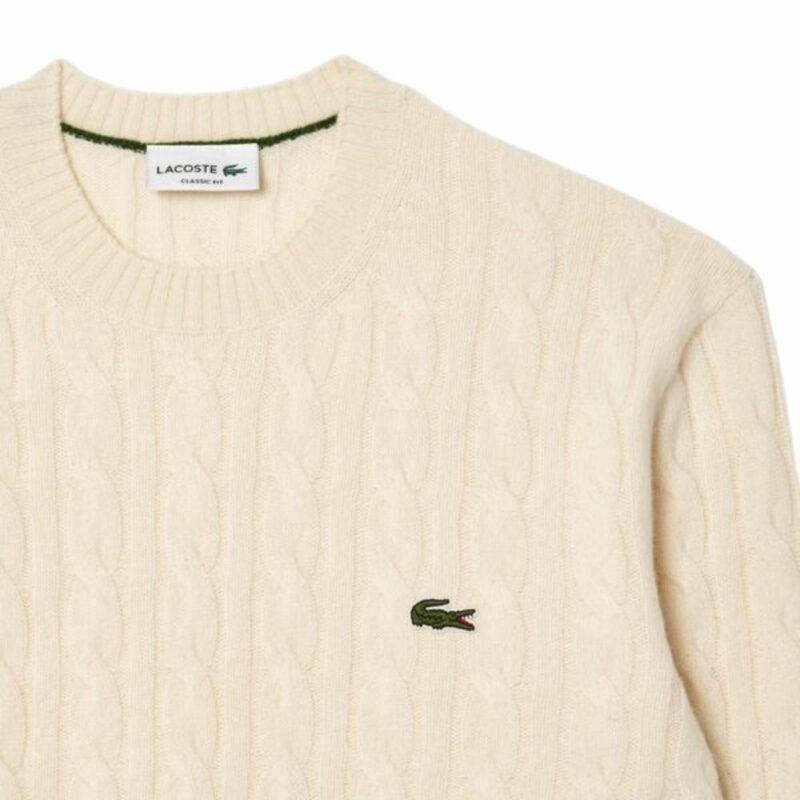 lacoste pull en laine torsadé