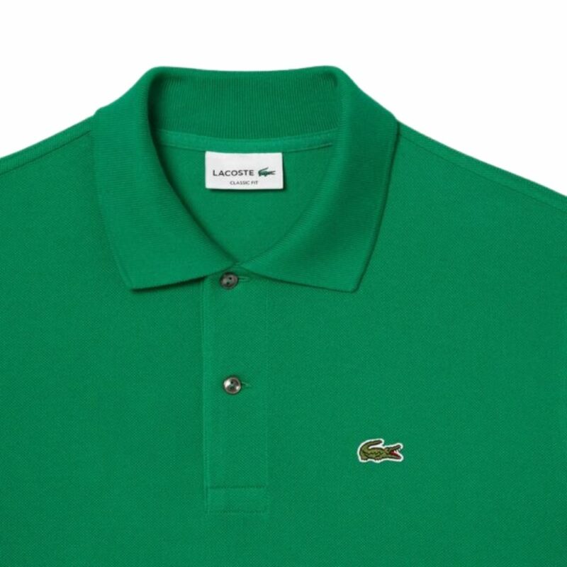 polo Lacoste vert en maille piquée