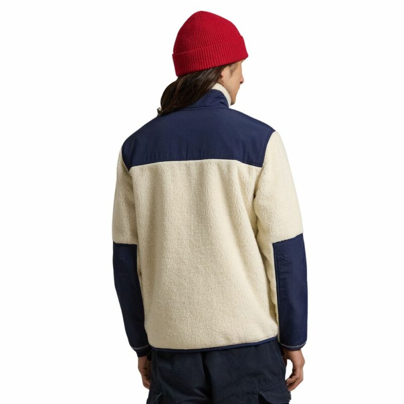 ralph lauren polaire zippée marine ecru mixte