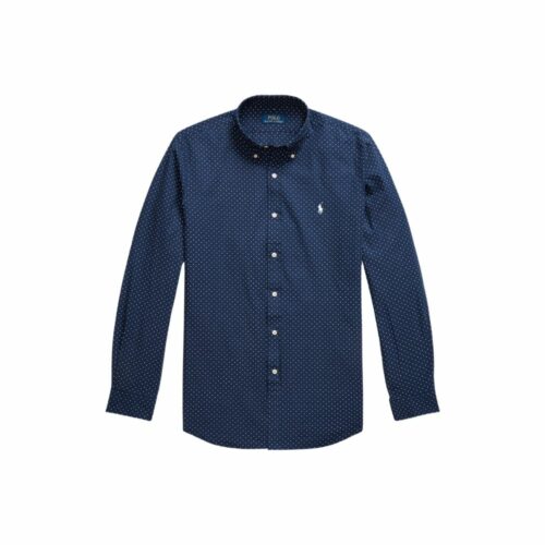 RALPH LAUREN Chemise oxford pois navy ajustée