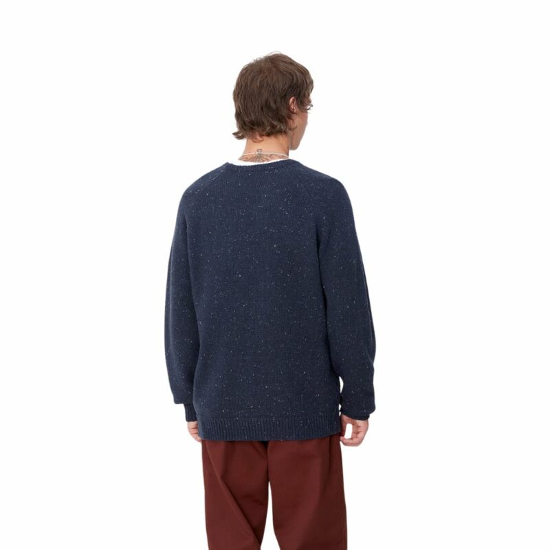 pull bleu carhartt wip en laine et coton anglistic