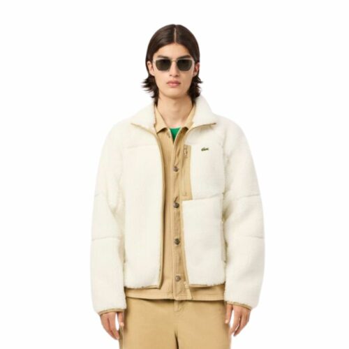 LACOSTE Polaire sherpa zippée farine