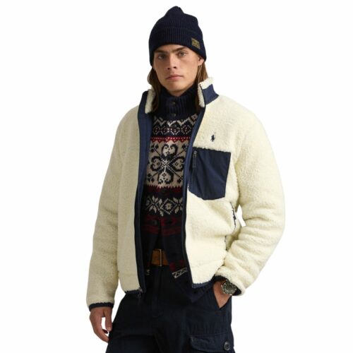 RALPH LAUREN Veste Sherpa crème