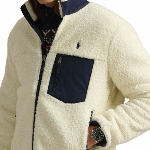 RALPH LAUREN Veste Sherpa crème