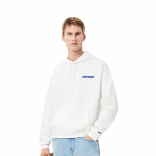 LACOSTE Sweatshirt floral blanc à capuche