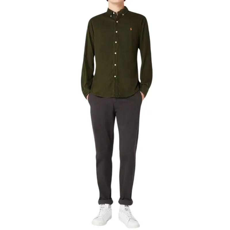 chemise kaki en velours côtelé ralph lauren pour homme