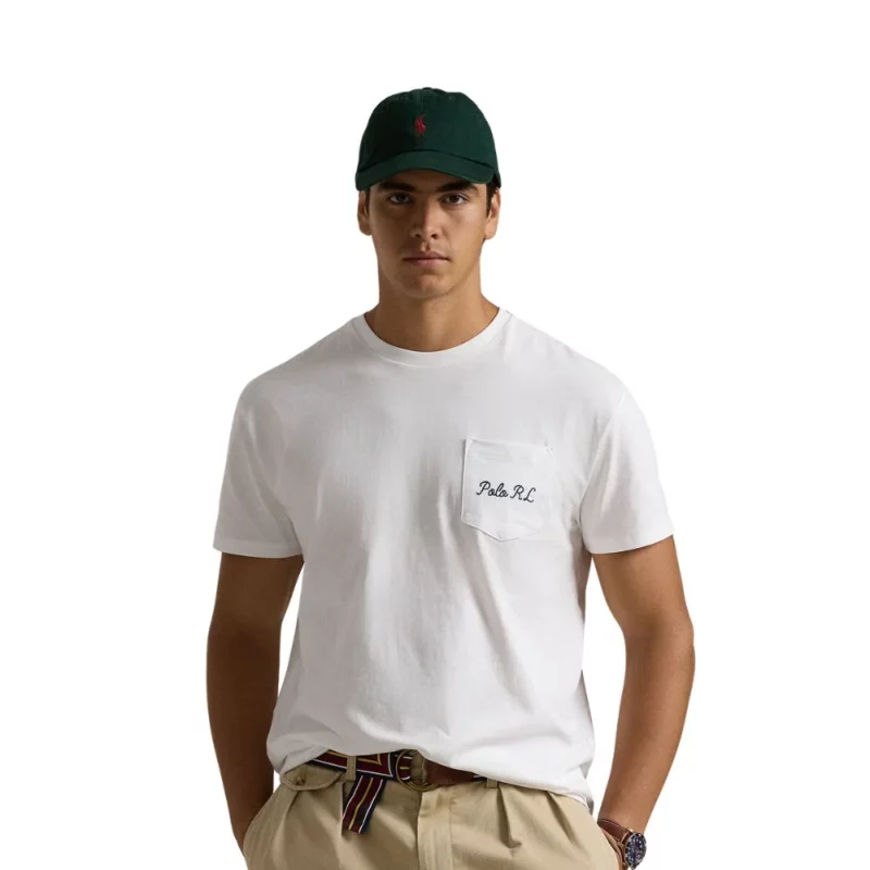 t-shirt bzearf pocket ralph lauren white homme et femme chez sport aventure à Orange