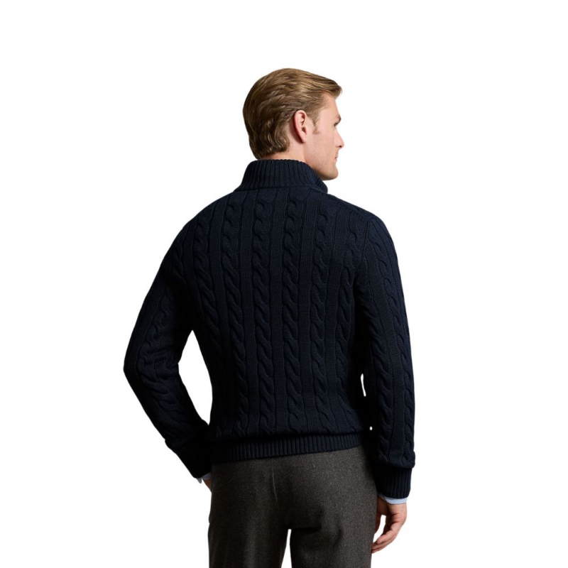 pull torsade homme ralph lauren demi-zip