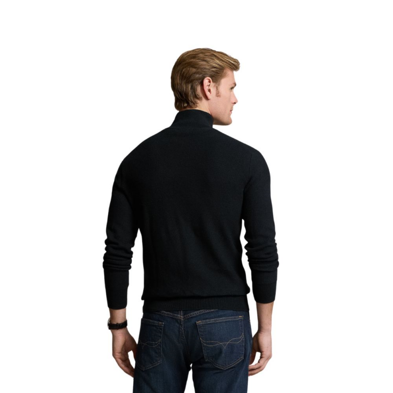 sweatshirt coton pima noir ralph lauren