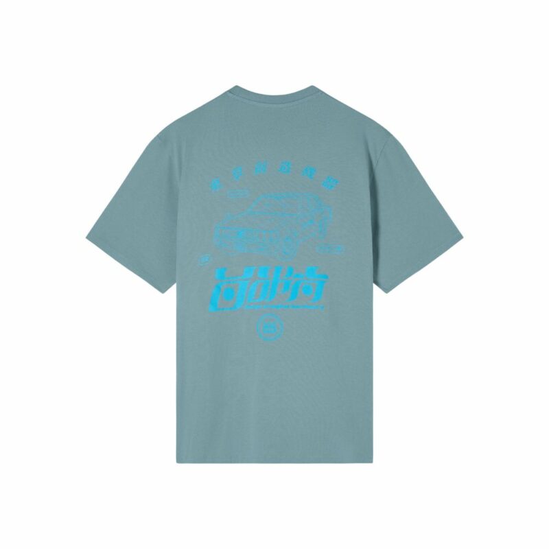 edwin t-shirt en coton japonais staff bleu arona