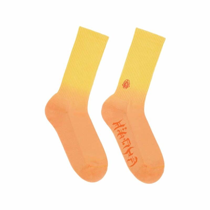 chaussettes edwin tie and dye jaune chez sport aventure à Orange