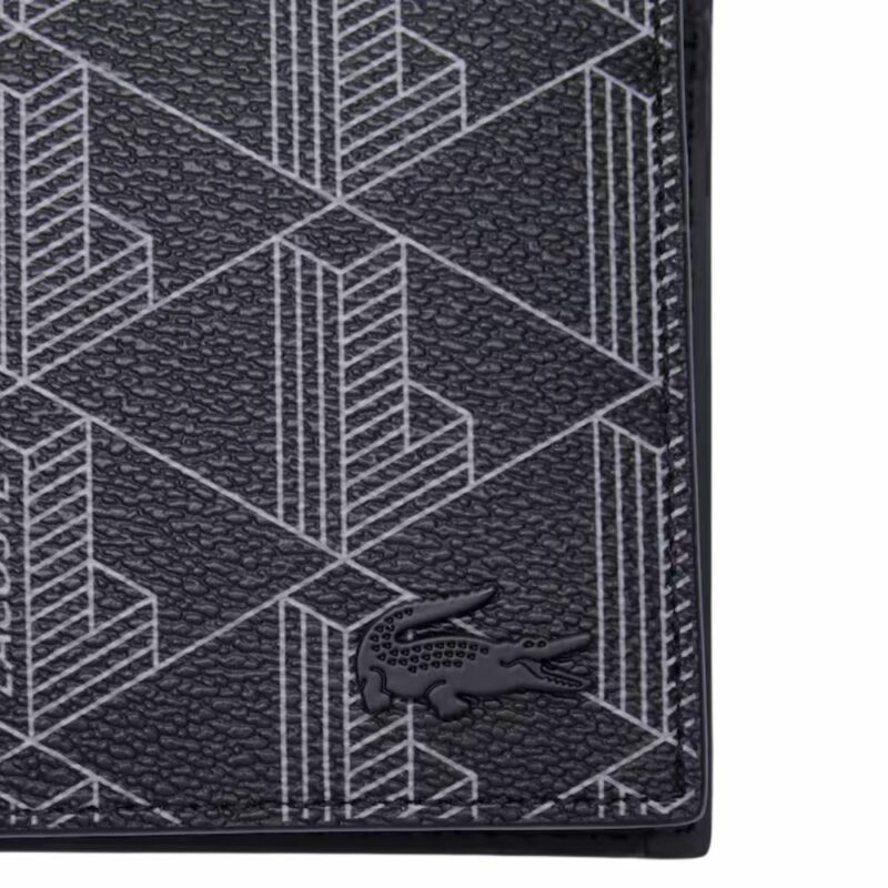 portefeuille lacoste homme imprimé noir