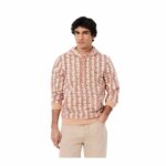LACOSTE Sweatshirt capuche monogramme terracotta