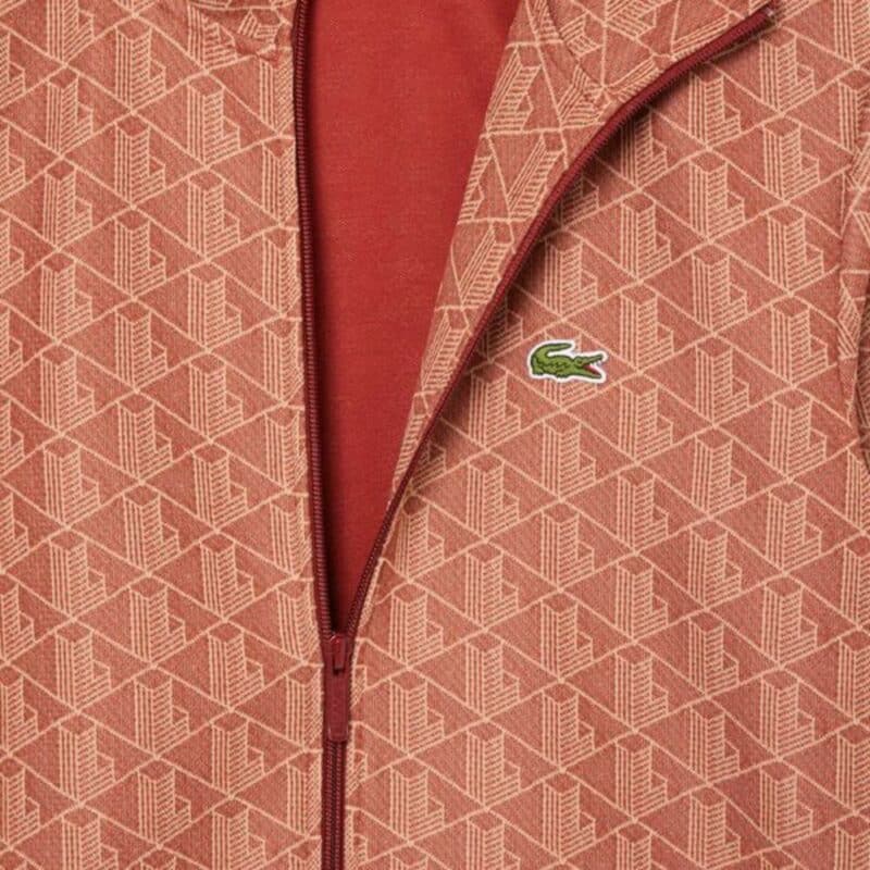 lacoste veste monogramme marron terracotta