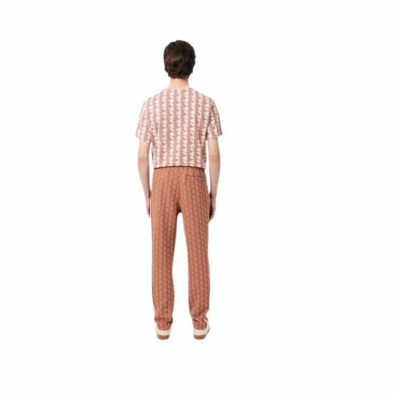 lacoste survetement homme jacquard terracotta