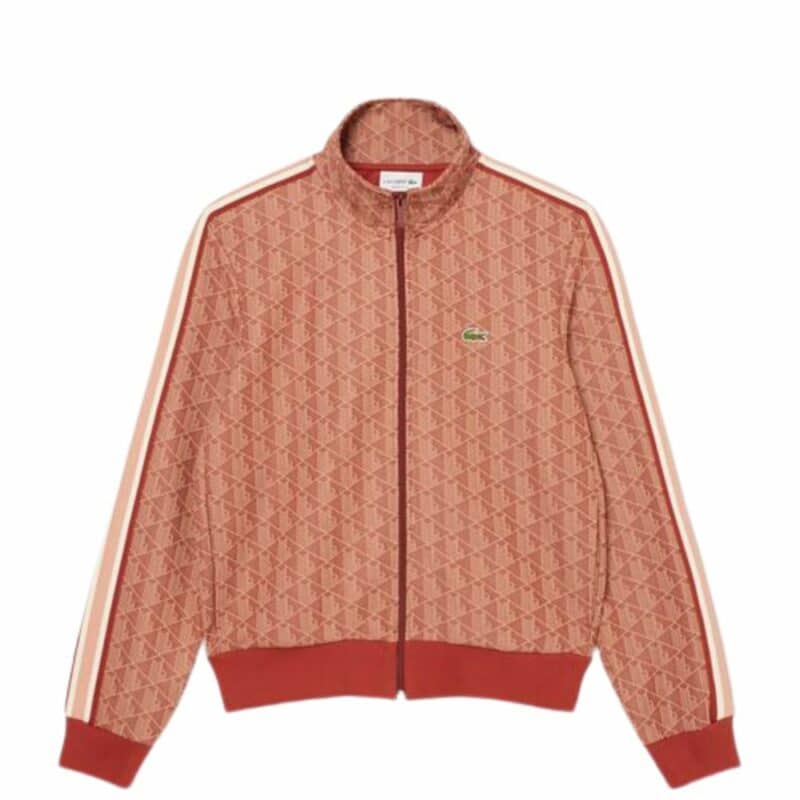 lacoste sport veste marron monogramme