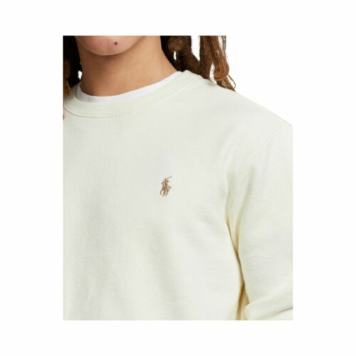 RALPH LAUREN Sweatshirt col rond cream en molleton