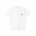 CARHARTT T-shirt pocket heart blanc