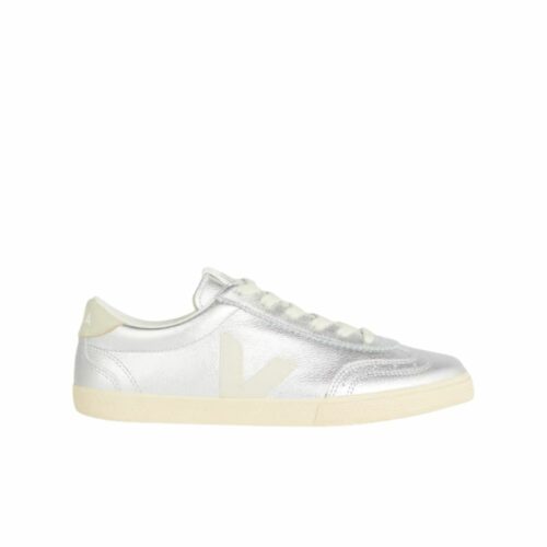 VEJA Volley leather silver femme