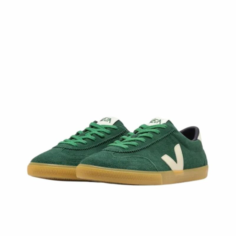 chaussures veja marque eco responsable en peau vert poker