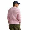 ralph lauren pull en coton rose a torsade