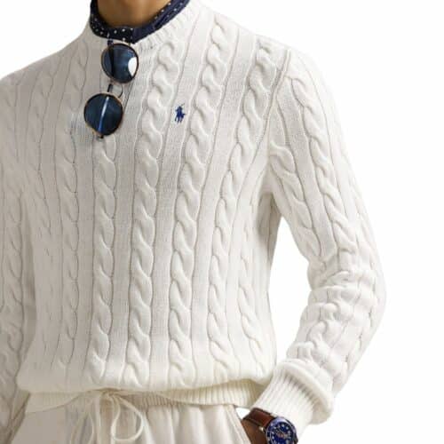 RALPH LAUREN Pull torsadé white